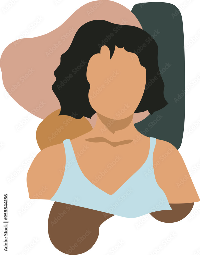 Abstract faceless of woman illustration on transparent background.
Abstract faceless of woman illustration on transparent background.