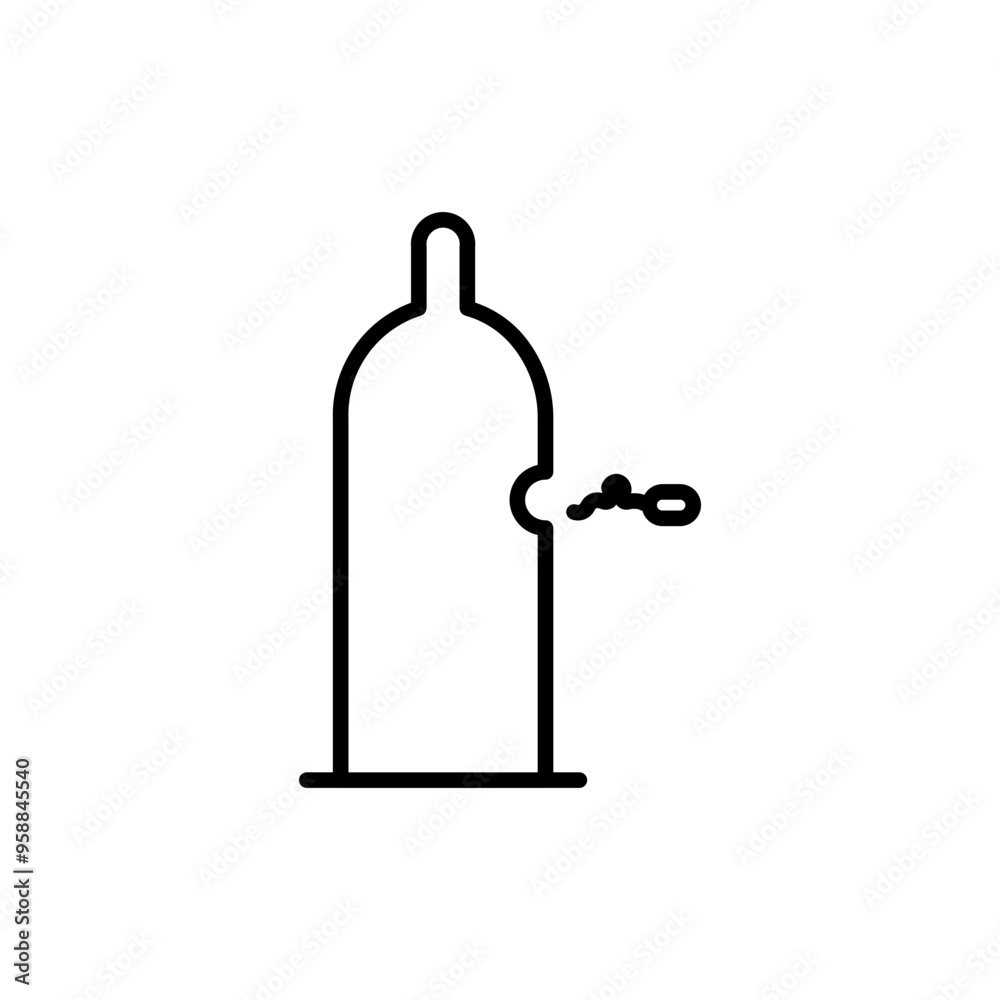 Broken Condom line icon Broken Condom line icon