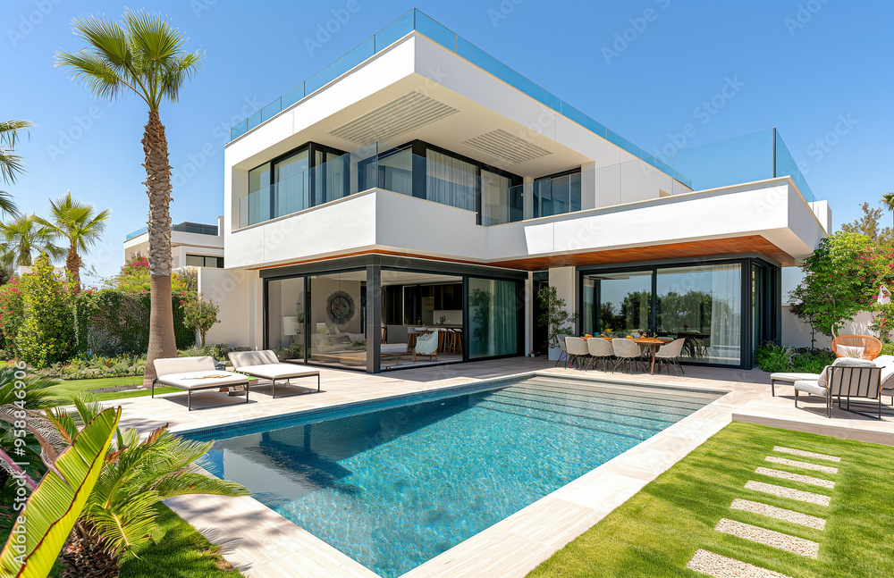 Modern Luxury Villa with Private Pool and Garden View Modern Luxury Villa with Private Pool and Garden View