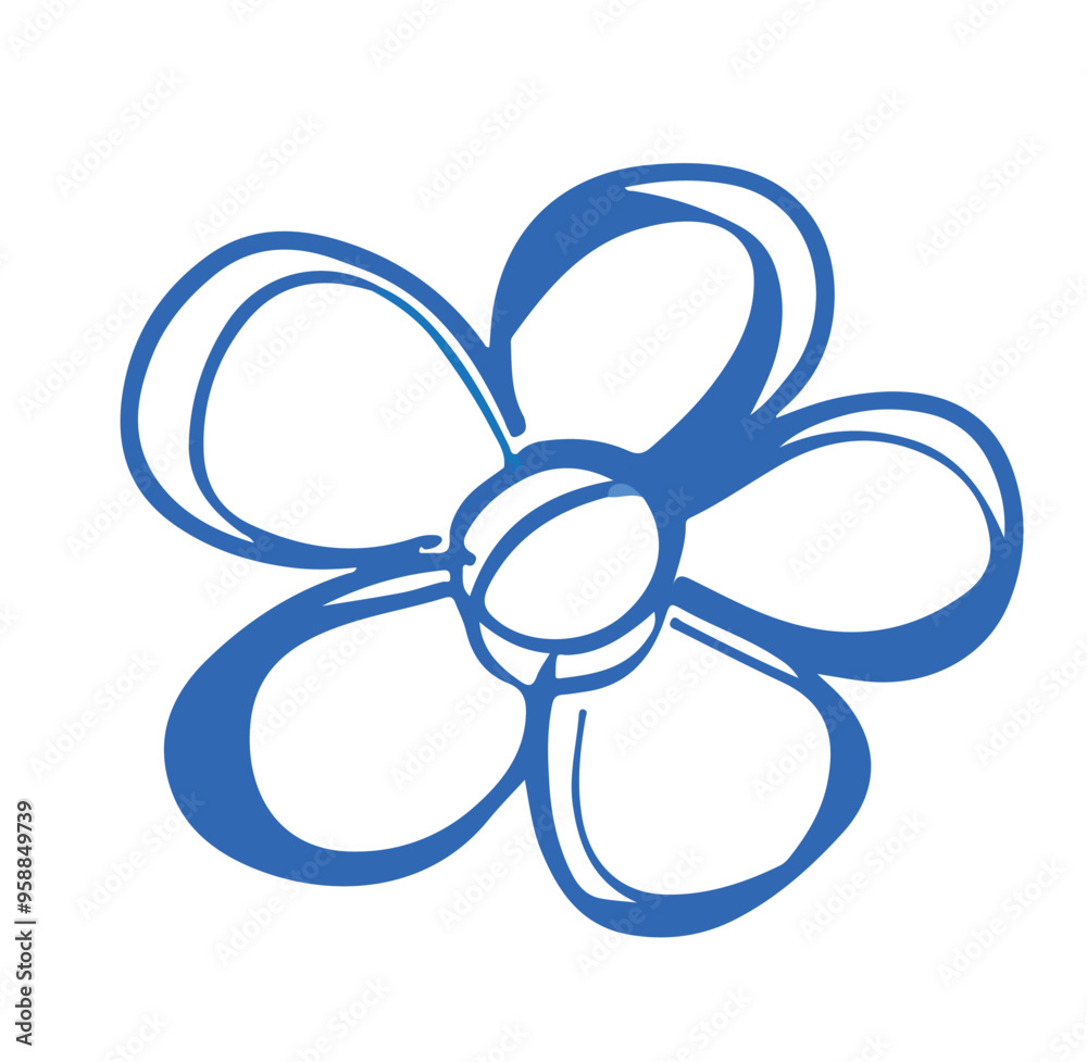 Simple flower sketch vector for kids’ art and design projects Simple flower sketch vector for kids’ art and design projects