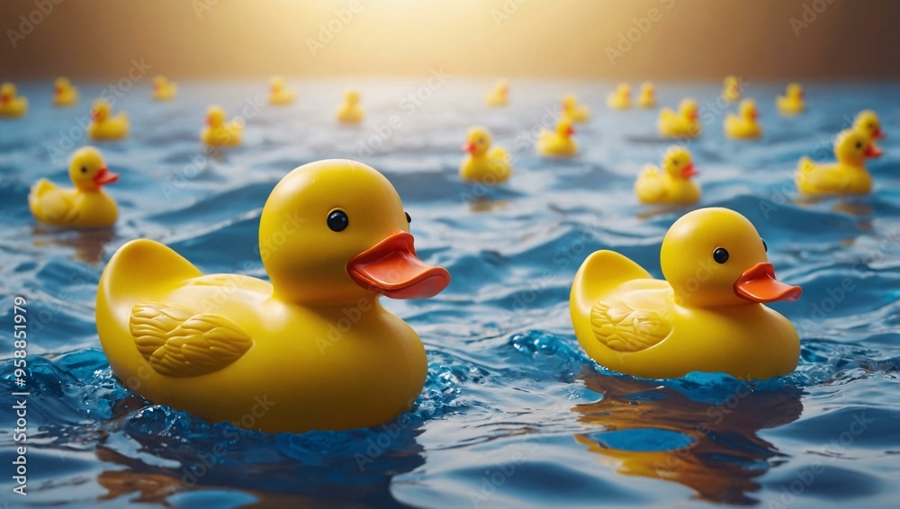 Vibrant yellow rubber ducky illustrated in D for a cheerful look. Vibrant yellow rubber ducky illustrated in D for a cheerful look.