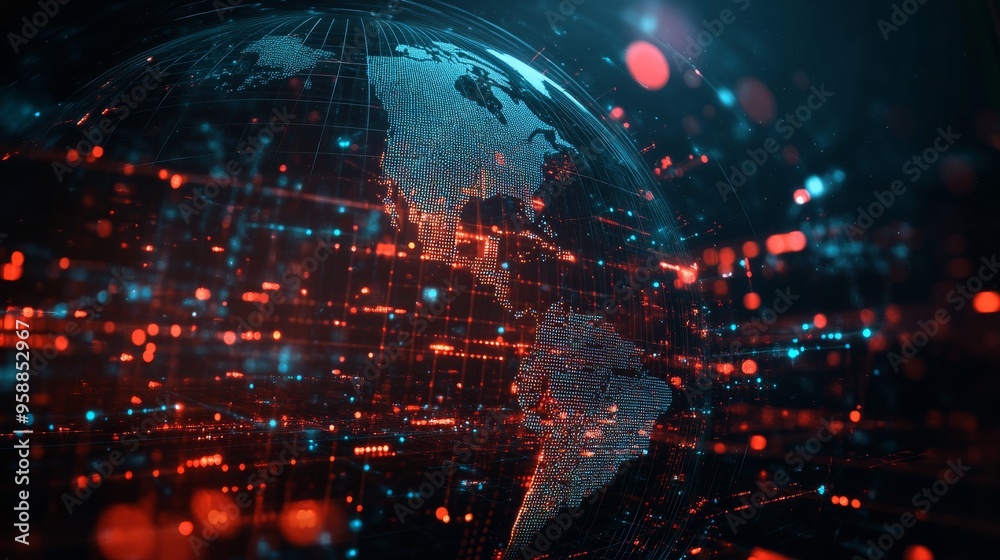 Global Network, Digital World, Futuristic Technology Global Network, Digital World, Futuristic Technology
