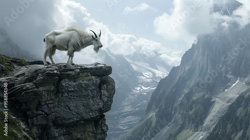 Majestic Mountain Goat on Clifftop