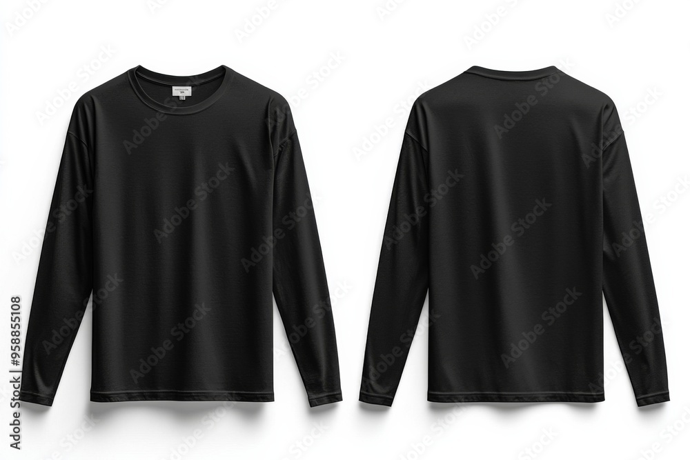 Black long sleeve tshirt mockup isolated created with Generative AI Black long sleeve tshirt mockup isolated created with Generative AI