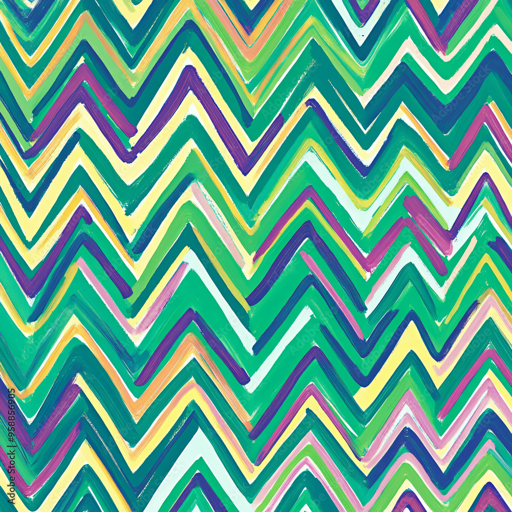A vibrant abstract pattern with green zigzag lines. A vibrant abstract pattern with green zigzag lines.