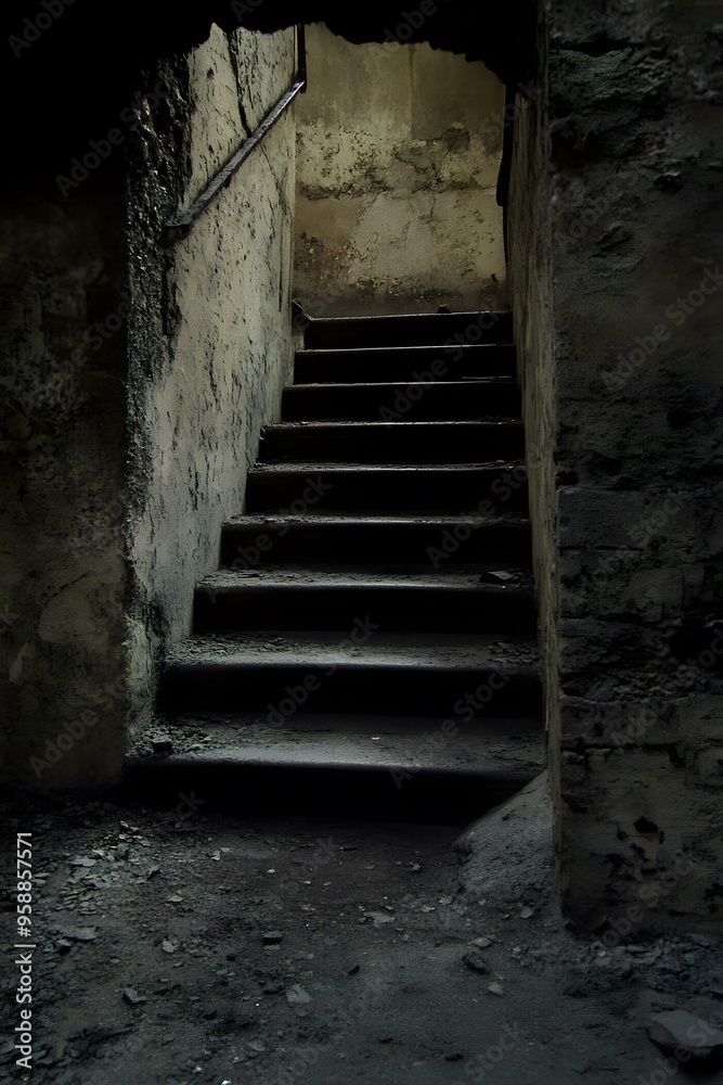 Old Concrete Stairway Leading Upwards