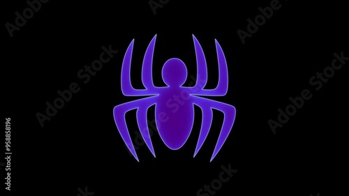 A spider icon with a sleek, symmetrical design, featuring eight slender legs extending from a rounded body. The icon is minimalistic, with sharp, clean lines, conveying precision and subtle creepiness photo