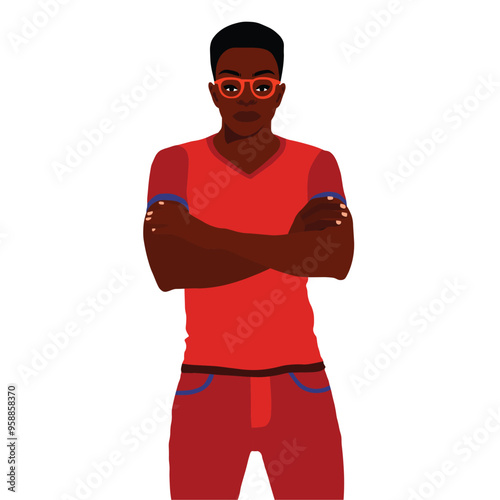 Afro black man in elegant art style vector