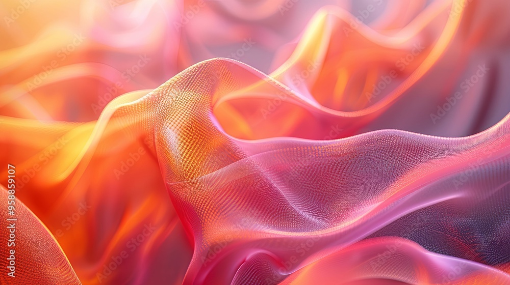 Abstract Pink and Orange Swirling Fabric Abstract Pink and Orange Swirling Fabric