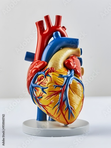 Human Heart Anatomical Model on White Background