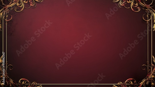 A rich maroon background with elegant gold accents and a sophisticated border design for a certificate