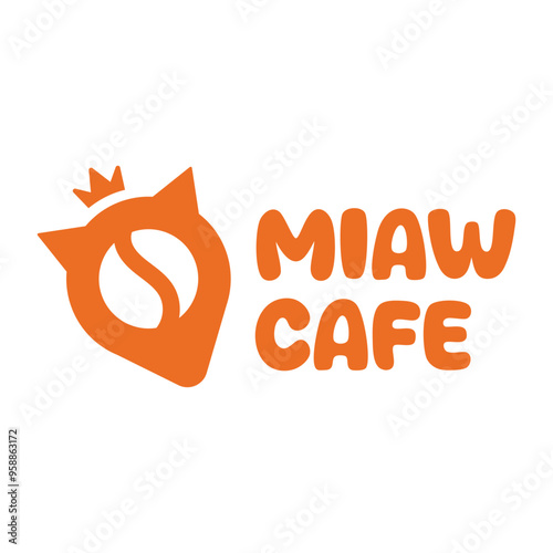 miaw cat cafe minimalist logo design