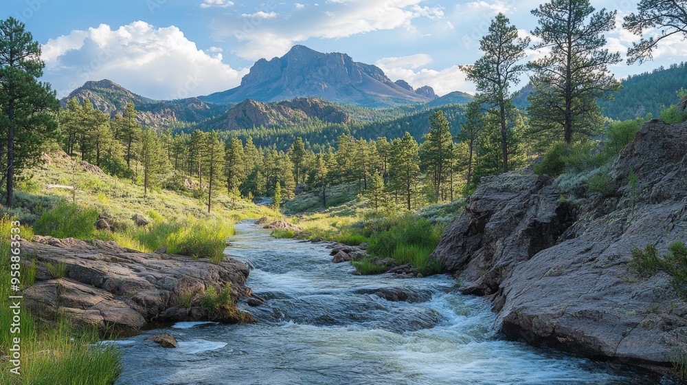 Mountain Stream in a Pine Forest,
mountain Mountain Stream in a Pine Forest,
mountain