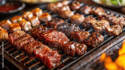 Grilled meat, delicious taste generative AI