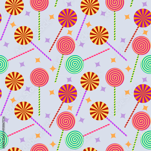 Sweet lollipop seamless pattern background in Halloween celebration