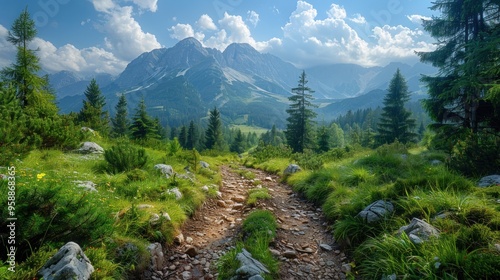 Hill Sivy Vrch in Western Tatras, Slovakia. Summer mountain landscape. photo