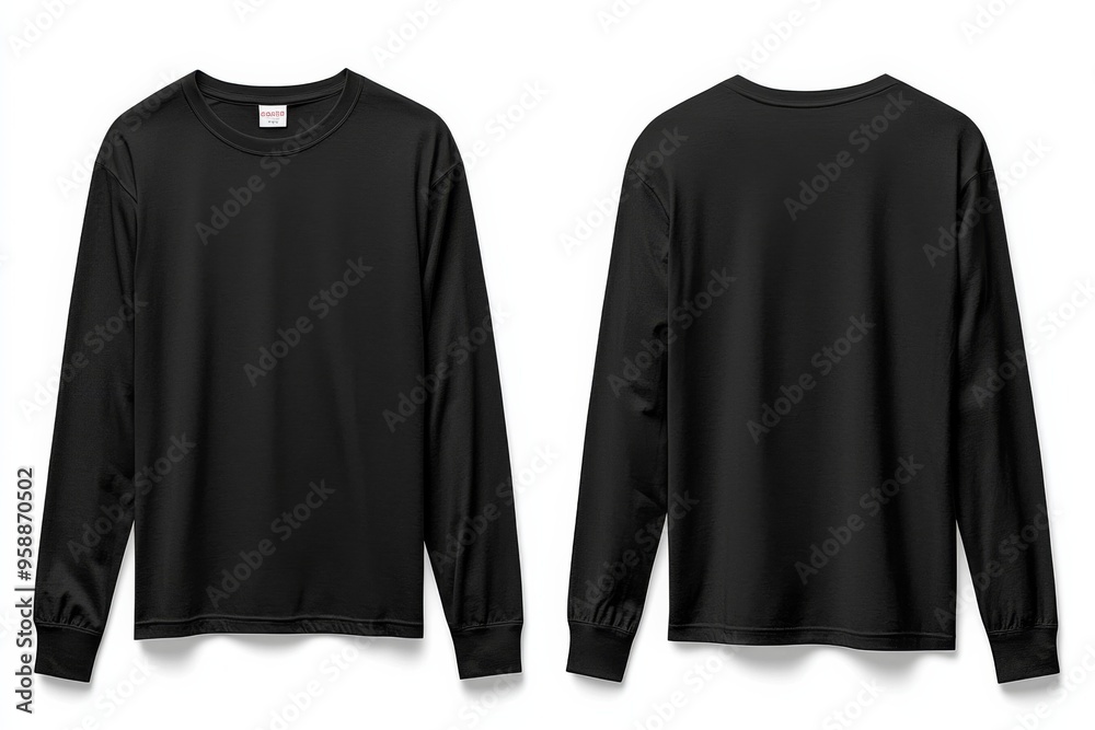 Black long sleeve tshirt mockup isolated created with Generative AI Black long sleeve tshirt mockup isolated created with Generative AI