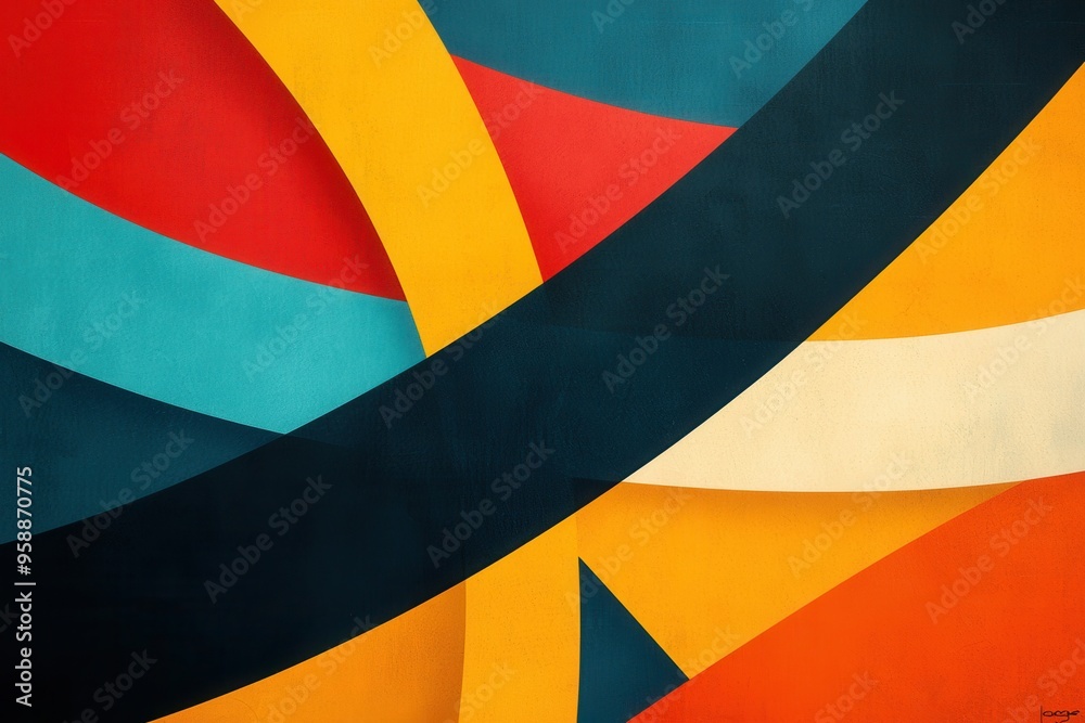 Bold and abstract color blocking with bright, contrasting hues, large shapes overlapping, modern and striking, digital art Bold and abstract color blocking with bright, contrasting hues, large shapes overlapping, modern and striking, digital art