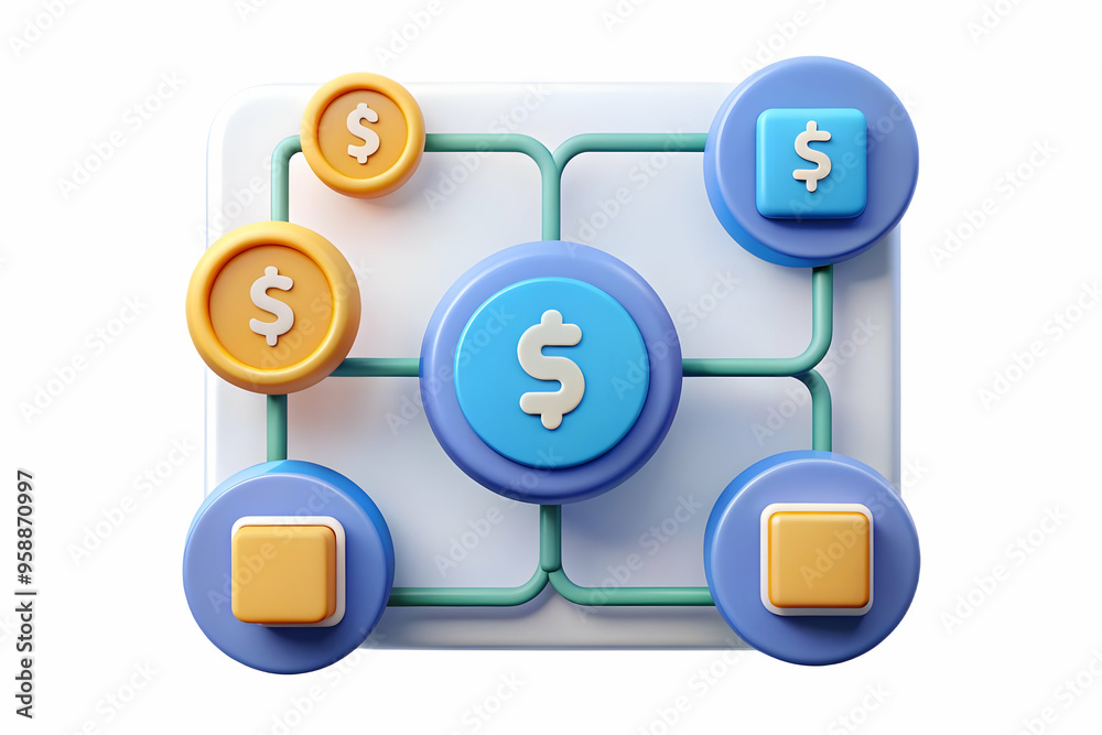 Flat AI Data Stream and Money Symbols Frame - High-Tech Design with AI-driven Data Flow for Financial Management, Simple Vector Illustration for Smart Business Concept Flat AI Data Stream and Money Symbols Frame - High-Tech Design with AI-driven Data Flow for Financial Management, Simple Vector Illustration for Smart Business Concept