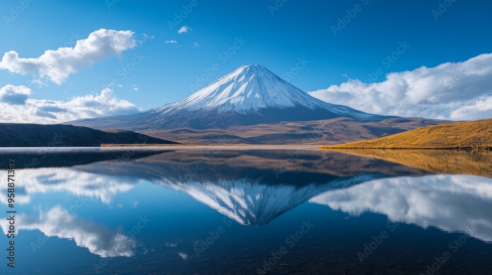 Majestic Mountain Reflected in Pristine Lake Majestic Mountain Reflected in Pristine Lake