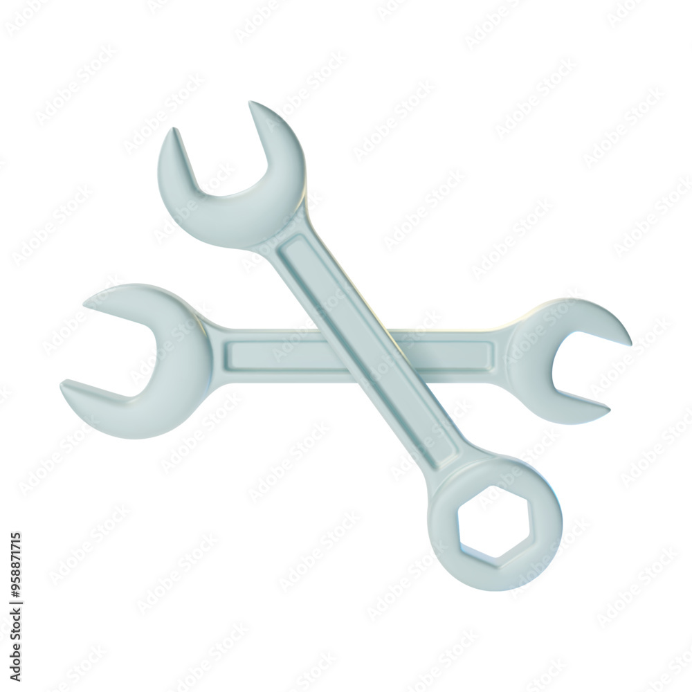 3d Wrench Construction and Repair Concept Cartoon Design Style Isolated on a White Background. Vector illustration 3d Wrench Construction and Repair Concept Cartoon Design Style Isolated on a White Background. Vector illustration