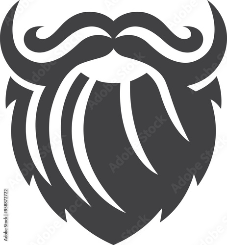 a beard with a mustache and mustache icon