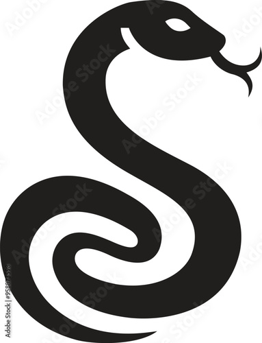 a black and white snake logo photo