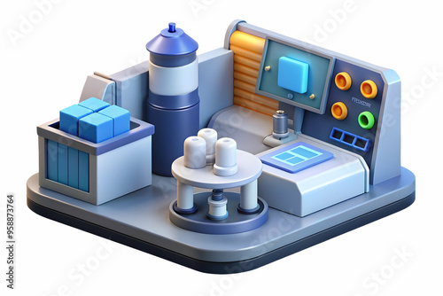 Smart Manufacturing Control Room Background with AI Technology - Vector Illustration of Automated Production Monitors and Modern Design, Symbolizing Cost-Efficient Management and Technological Transfo photo