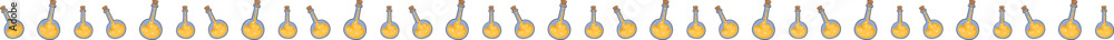 Poison bottle line border illustration on transparent background.
