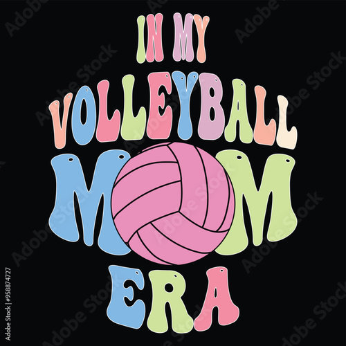 Peace love Volleyball mom t-shirt design vector template