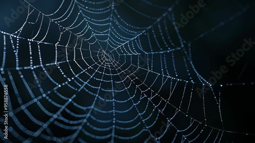 Wallpaper Mural Dew-Covered Spiderweb with Circular Reflections Torontodigital.ca