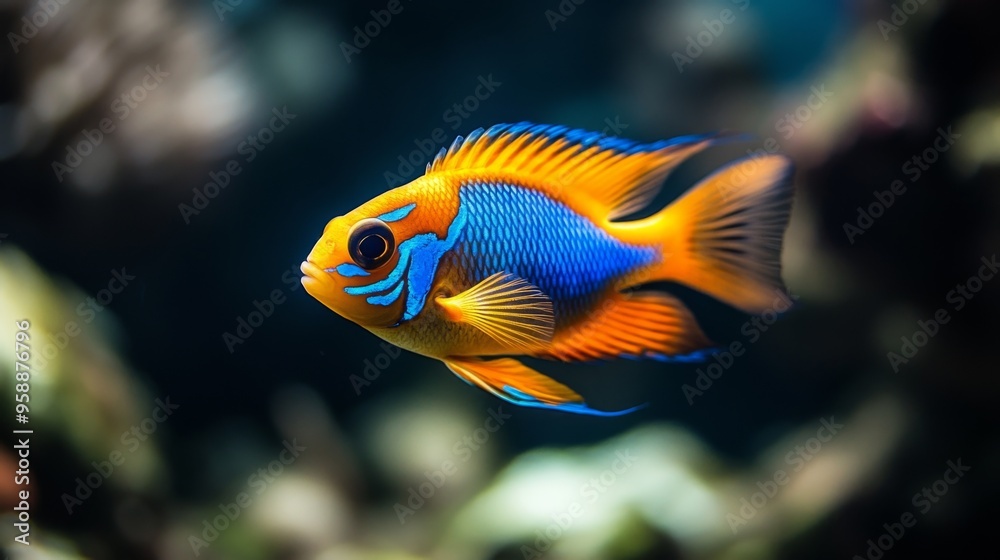 Naklejka premium Colorful Tropical Fish Underwater