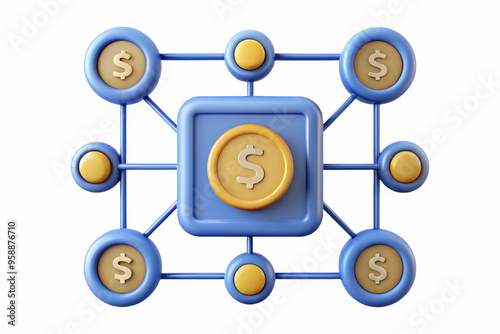 Flat AI Neural Network and Cost Symbols Frame: Smart Business Concept Illustration with AI Patterns and Financial Costs Management - Simple Flat Vector Design