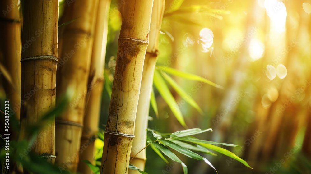 Obraz premium Bamboo Forest in the Golden Hour