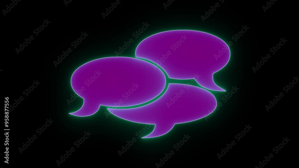 Neon shine message icon animation . Neon shine message icon animation .
