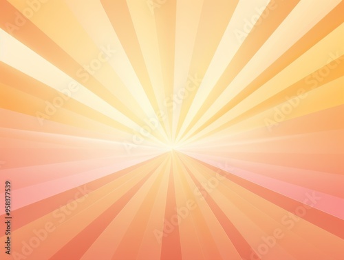 Sun rays background with gradient color, peach and gold, vector illustration