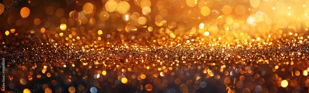 Blurry image of a golden light, banner, copy space Blurry image of a golden light, banner, copy space