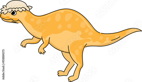 Cartoon metriacanthosaurus illustration on transparent background.
