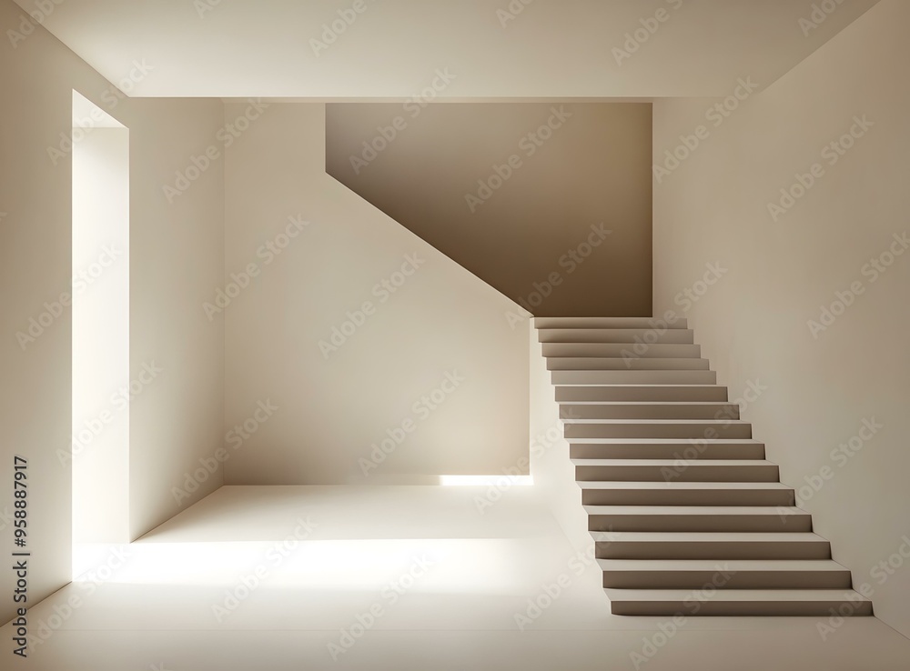 Minimalist Modern Interior Design with Staircase and Light