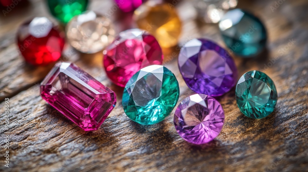Colorful Gemstones Display Colorful Gemstones Display