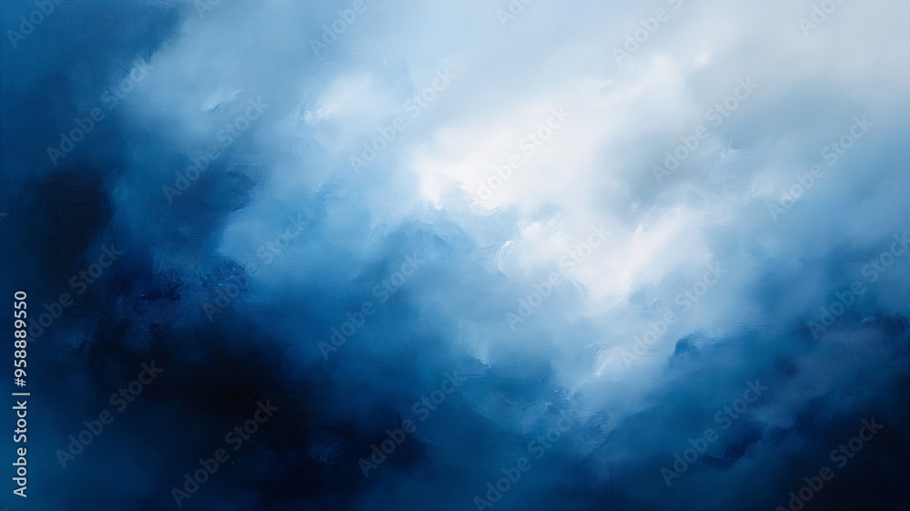 Obraz premium A smooth cloudy texture blending deep blue shadows into soft white with subtle gradients