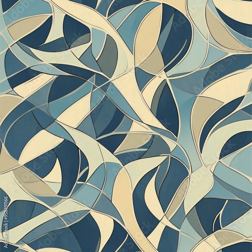  A seamless pattern of intertwining abstract lines. 