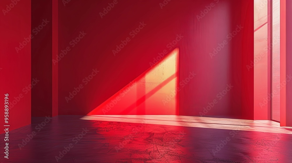 Red Room with Sunlight Streaming Through a Window Red Room with Sunlight Streaming Through a Window