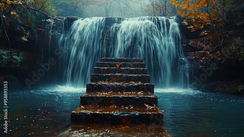 Beautiful scenery of the Wild Waterfall on the ?omnica river, Karpacz. photo