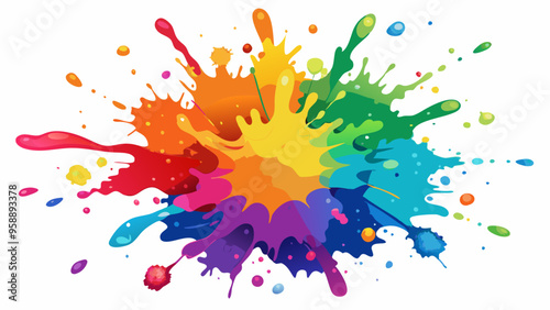 Watercolor splash on white background