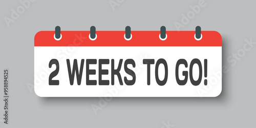 Countdown weekly calendar icon - two weeks left