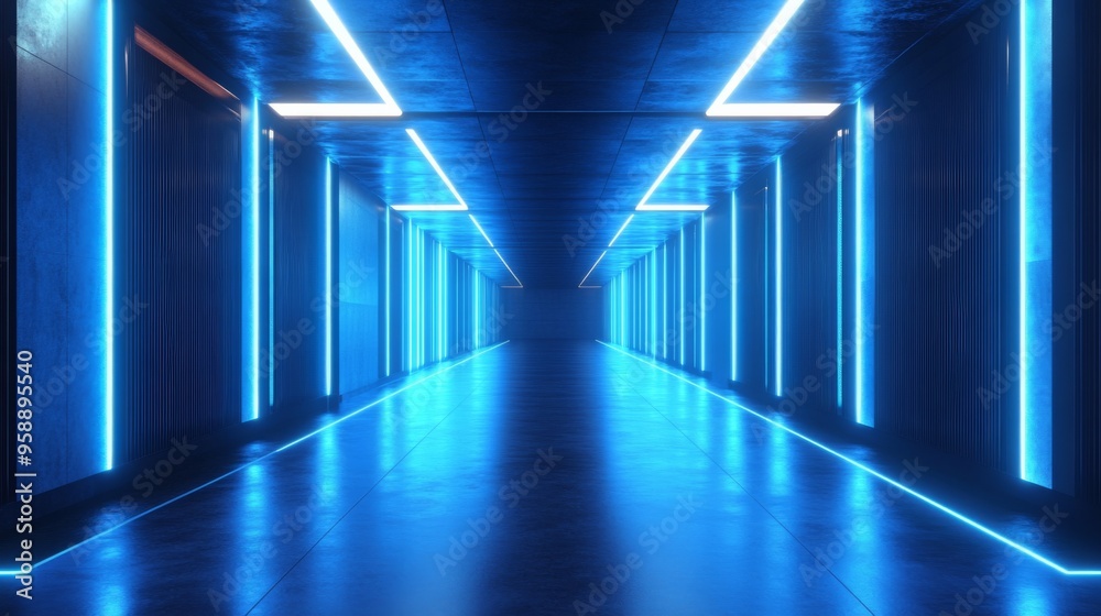 Futuristic Illuminated Corridor Futuristic Illuminated Corridor