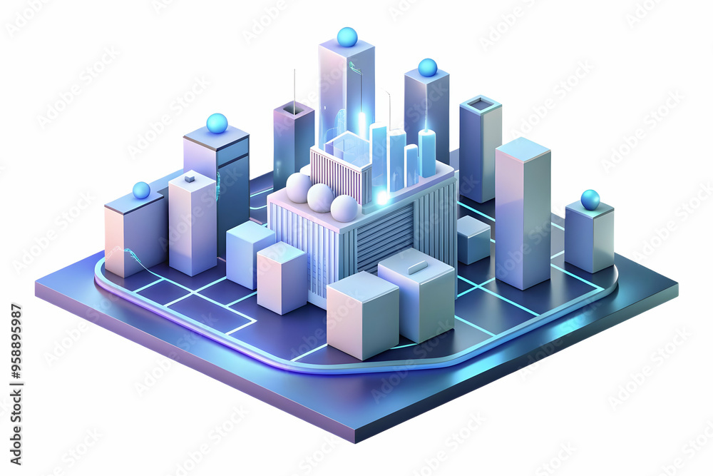 Flat Glowing Abstract Data Streams Flowing Through Digital Cityscape Symbolizing Urban Management and Technological Efficiency - Aerial View of Vibrant Lights and Futuristic Architecture in Simple Fla Flat Glowing Abstract Data Streams Flowing Through Digital Cityscape Symbolizing Urban Management and Technological Efficiency - Aerial View of Vibrant Lights and Futuristic Architecture in Simple Fla
