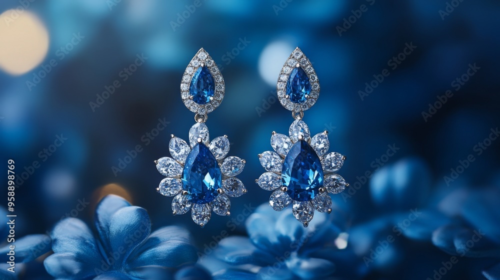 Elegant Sapphire Diamond Earrings Elegant Sapphire Diamond Earrings