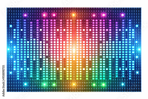 Vibrant Glowing Abstract Matrix Grid for Data Analysis and Operational Management - Smart Business Concept in Flat Vector Illustration